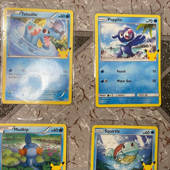 Pokemon McDonald's 25th anniversary Promo 4 card lot Totodile, Popplio, Mudkip, - Picture 4 of 6